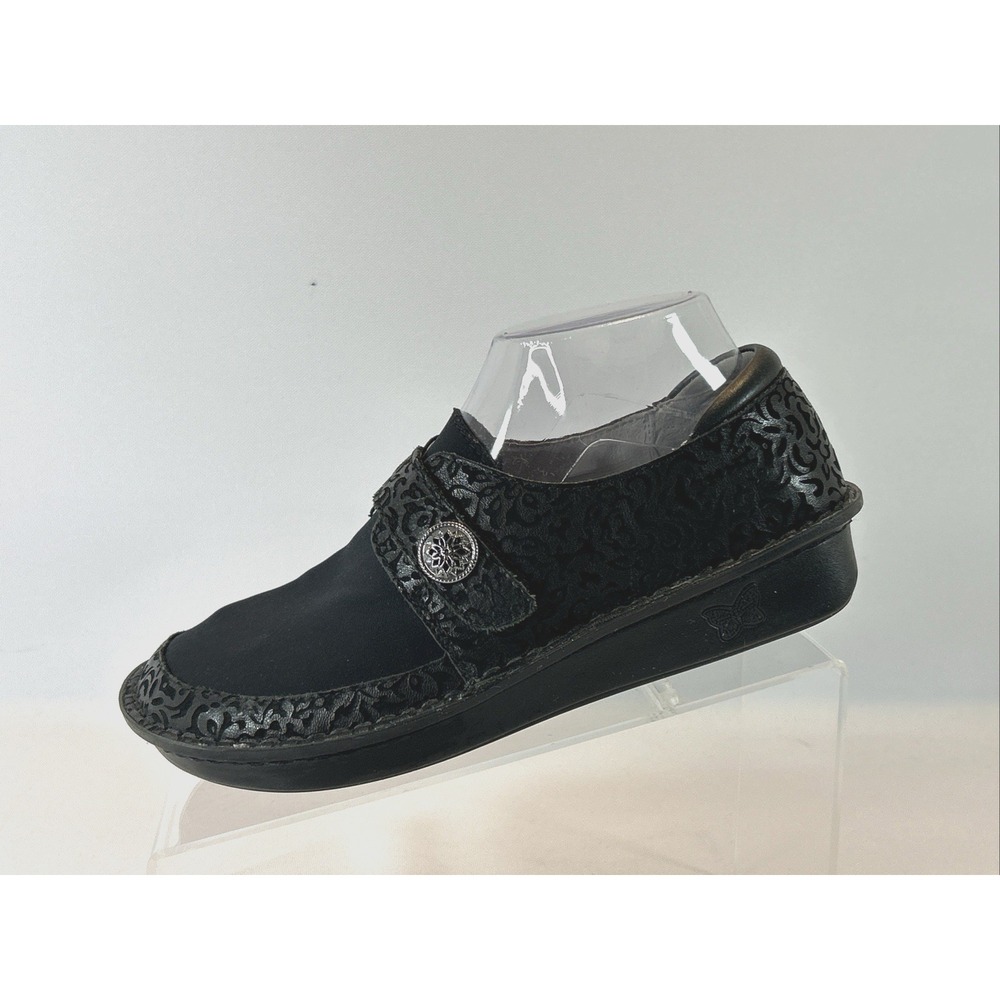 Alegria Brenna Aristoclass Women's Sz 38EU 7.5US Black Floral Comfort Clogs - Picture 3 of 13